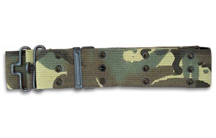 Cinturon militar camuflaje hebilla metal gancho. Ref. 3316
